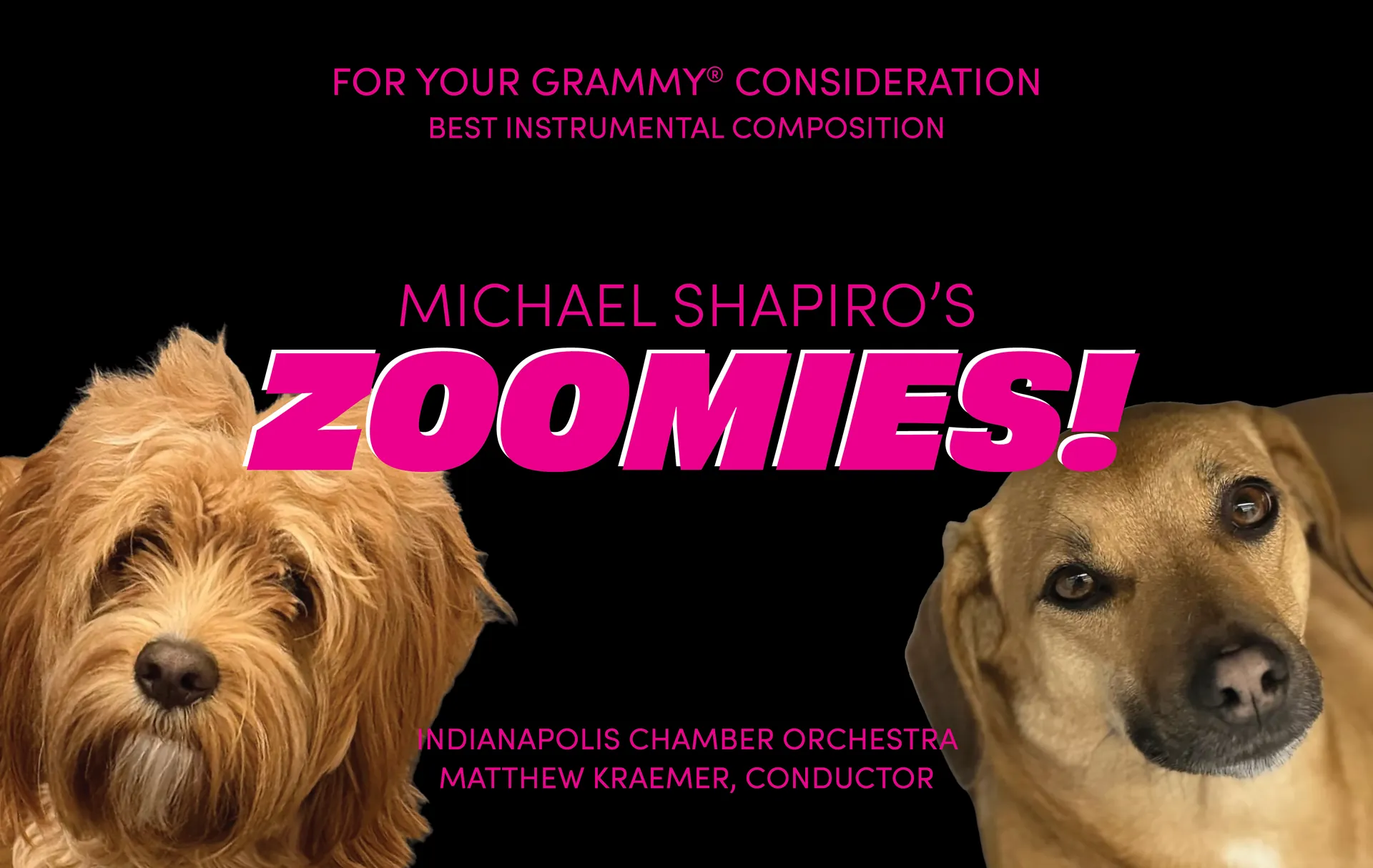 Billboard ad — For Your GRAMMY® Consideration, Best Instrumental Composition: Zoomies! by Michael Shapiro